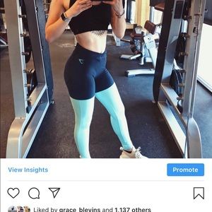 Gymshark Two Tone Leggings - blue/teal, M